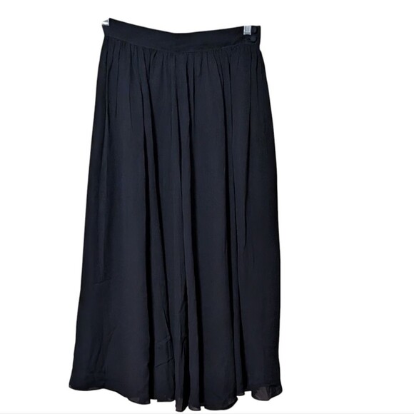 Vintage Laura Ashley black overlay silk midi skirt size 10 Morelle high waisted - Picture 2 of 11